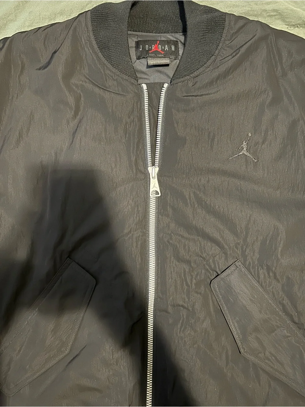 Jordan Black Bomber Jacket with Silver Zip